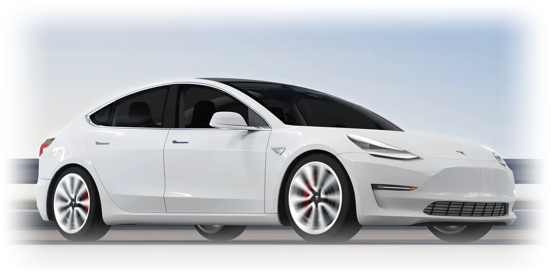 White sedan in motion, representing car dealership website updates for 2026